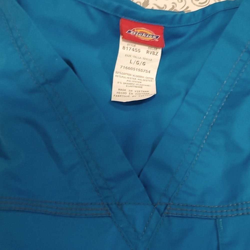 Dickies Turquoise Utility Scrubs Top Large - Picture 7 of 7